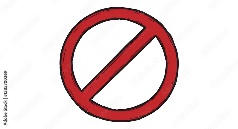 A Stylized Red Circle with a Diagonal Line Indicating Prohibition or Restriction A Stylized Red Circle with a Diagonal Line Indicating Prohibition or Restriction