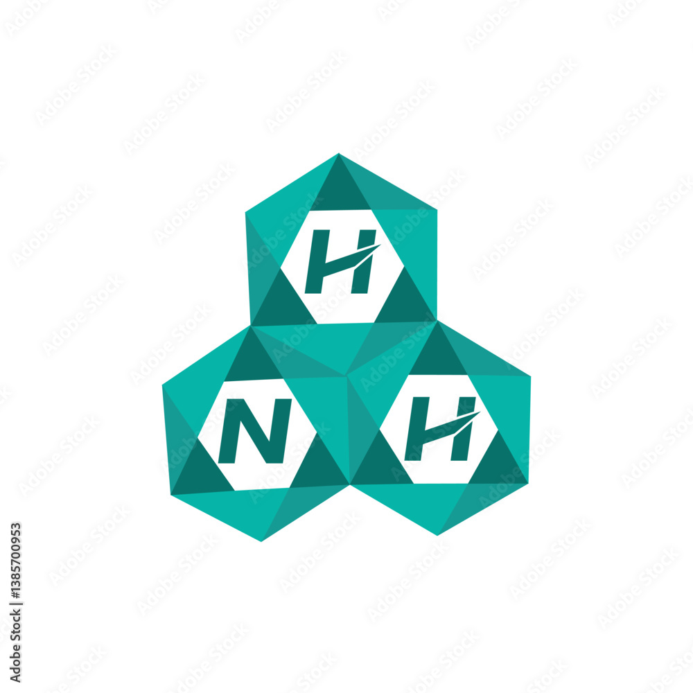 Obraz premium HNH creative minimalist letter logo. HNH unique vector initials alphabet letter logo design