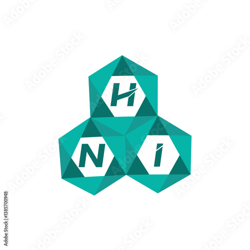 HNI creative minimalist letter logo. HNI unique vector initials alphabet letter logo design