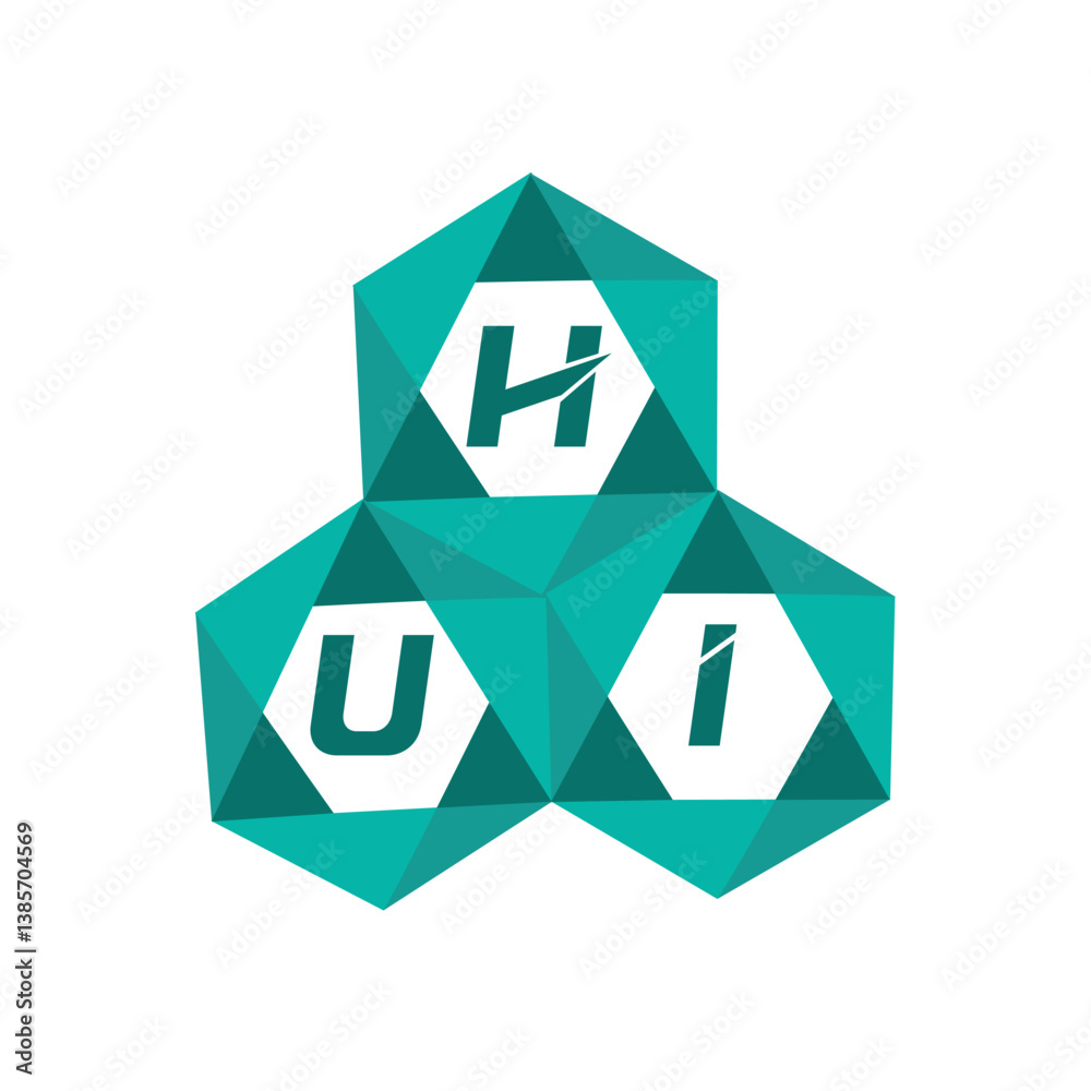 HUI creative minimalist letter logo. HUI unique vector initials alphabet letter logo design