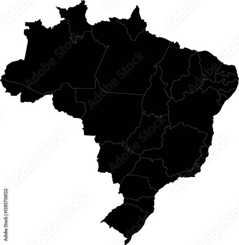 Simple Map of Brazil with States