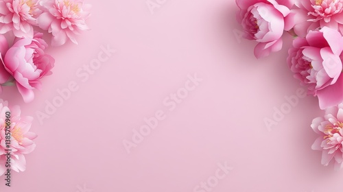 A stunning peony flower border with a rich, deep pink tone, perfect for floral prints, fashion accessories, or elegant event posters.