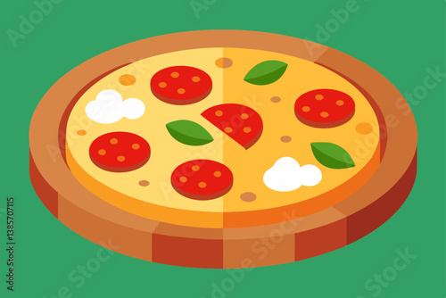 pizza with salami and cheese