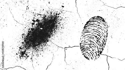 An abstract fingerprint design with a grunge texture, Detailed fingerprint on grunge background, Distressed uneven grunge background. Abstract vector illustration. 