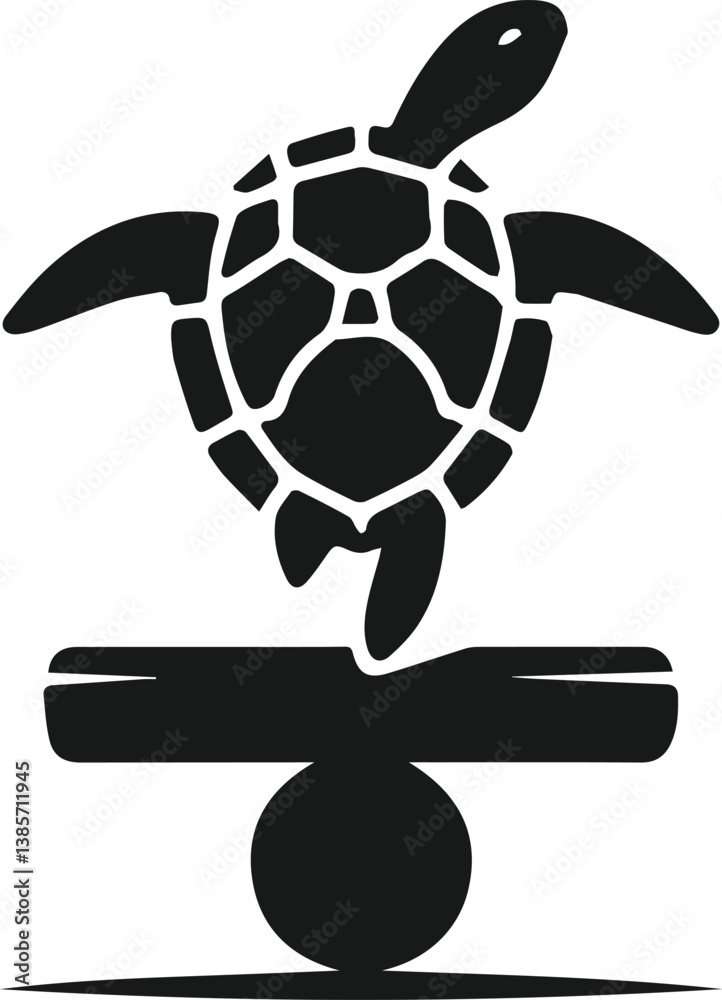 Fototapeta premium Vector turtle animal silhouette