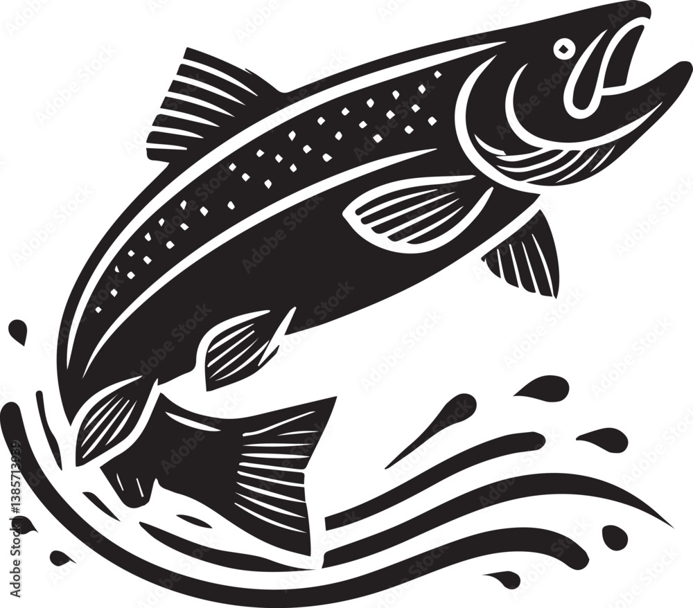 Fototapeta premium fish vector, fish illustration, fish logo vector, fish silhouette vector,