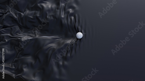 a small ball agitates the fabric surface
