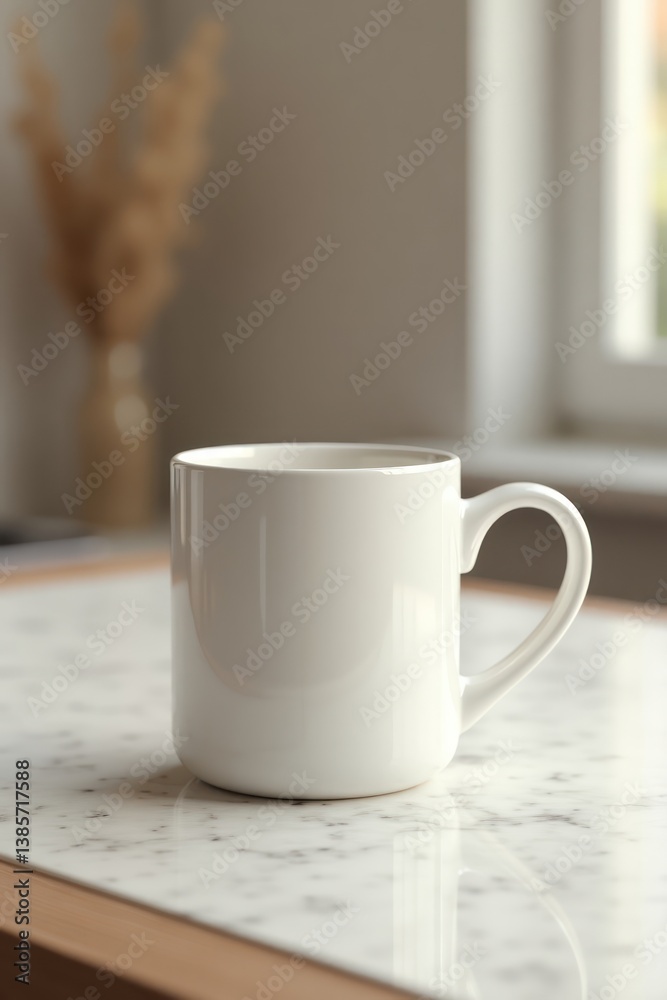 Fototapeta premium A blank ceramic mug mockup with no logo or print