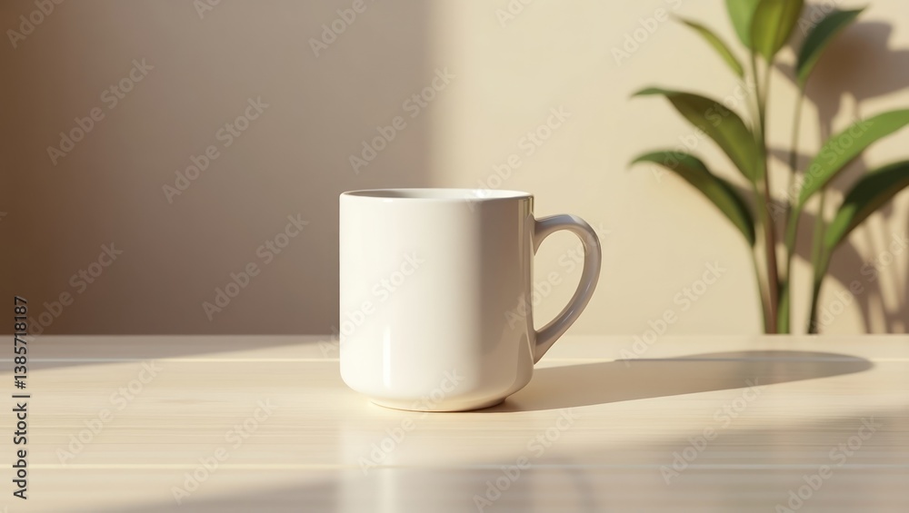 Obraz premium A blank ceramic mug mockup with no logo or print