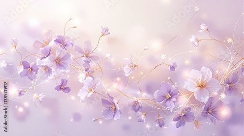 Floral background with light purple flowers