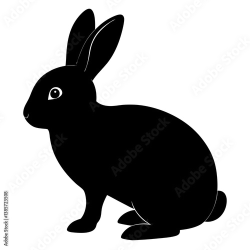  Bunny Silhouettes on White background