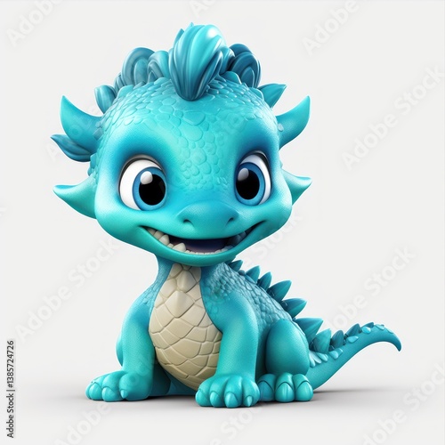 Baby dragon perching with whimsical charm, showcasing small wings and cute facial expression