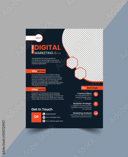 Corporate business flyer template design, Business abstract vector template