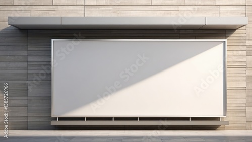 Obraz na płótnie A blank wall-mounted billboard on the side of a modern store w salonie