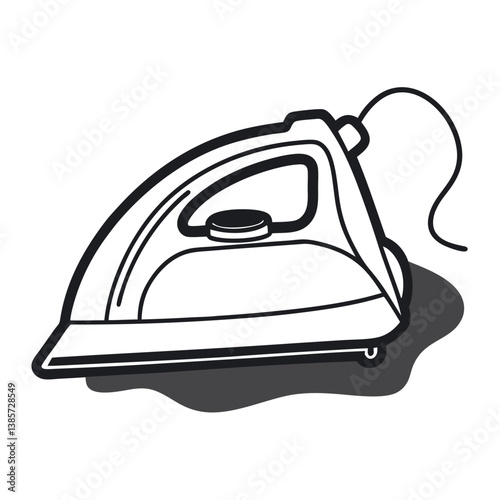 Minimalist Electric Iron Line Art Design