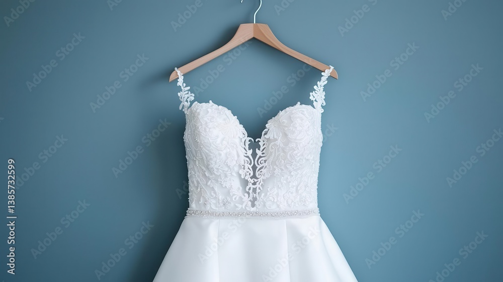 Luxurious satin bridal gown with intricate embroidery, on a padded satin hanger, isolated, bridal dress, elegant wedding style Luxurious satin bridal gown with intricate embroidery, on a padded satin hanger, isolated, bridal dress, elegant wedding style