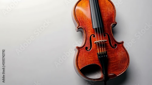 Elegant Violin on White Background: A Study in Musical Instrument Photography