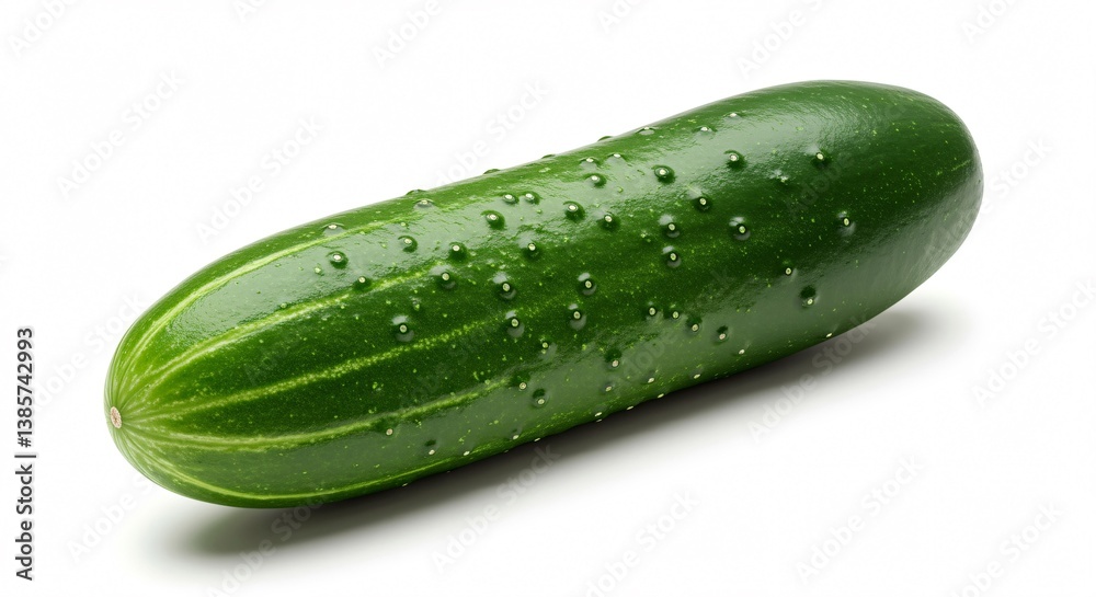 Fresh Green Cucumber Isolated on White Background Fresh Green Cucumber Isolated on White Background