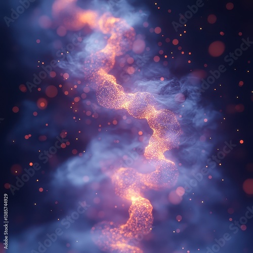 Ethereal Abstract Art with Glowing Particles and Colorful Swirls