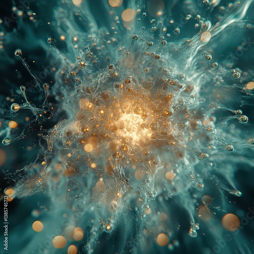 Dynamic Abstract Explosion of Colorful Light and Energy Particles