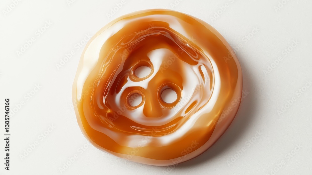 A glossy button design with warm, caramel tones on a light background. A glossy button design with warm, caramel tones on a light background.