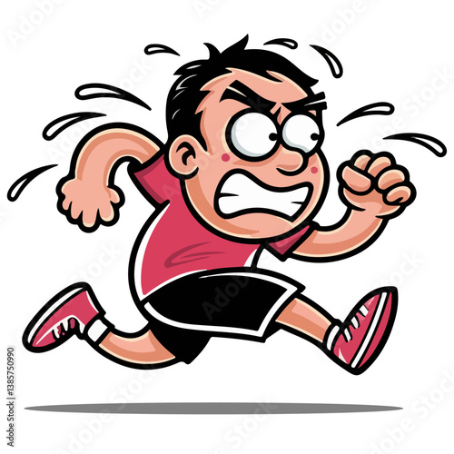A boy runing vector illustration Isolated on a white backgroun