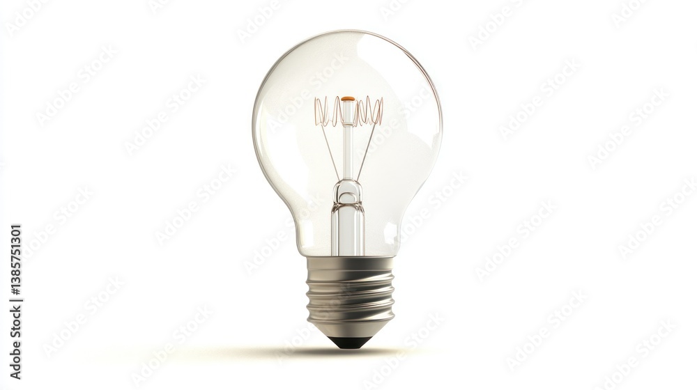 Illuminated Lightbulb on White Background Illuminated Lightbulb on White Background