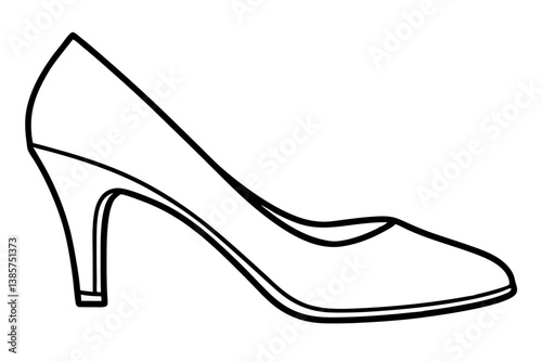  high heel shoe line art vector illustration