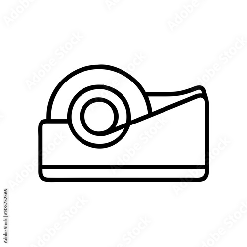 Adhesive tape dispenser vector icon outline design for office supply and stationery product mm