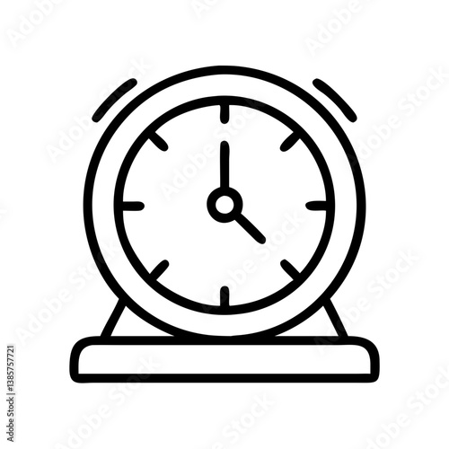 Alarm clock vector icon illustration, wake up time, reminder, deadline, schedule, and time management concept