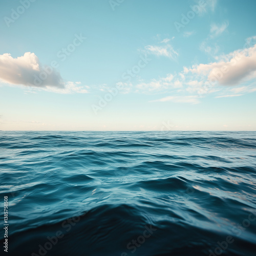 Wallpaper Mural Open Blue Ocean Under a Bright Sky with Clouds Torontodigital.ca