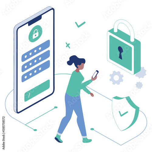 Multi-Factor Authentication Concept – Secure Login with Smartphone and Password