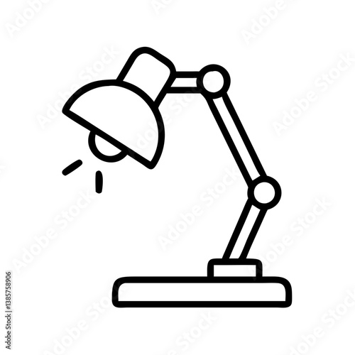 Desk lamp icon vector illustration adjustable office light study lamp graphic design for illumination needs