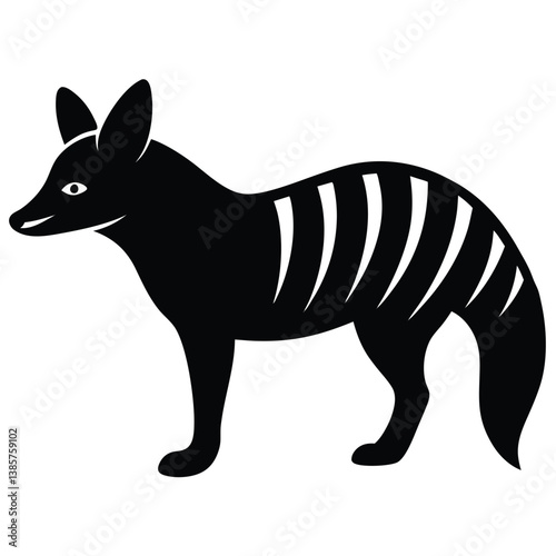 Aardwolf, Abstract Aardwolf Silhouette with Artistic Appeal - Aardwolf Vector - Aardwolf Illustration, Bold and Striking Aardwolf Silhouette for Stickers and Decals - Aardwolf Vector - Aardwolf vector