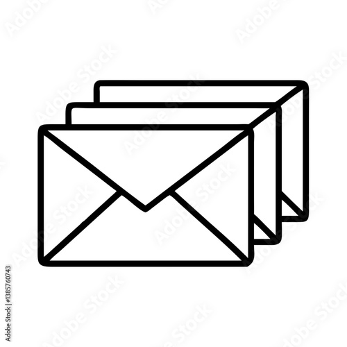 Outline email icon vector illustration for mail inbox message and contact us design element communication 