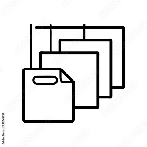 Vector graphic of multiple documents or files icon for digital file management and data organization concept