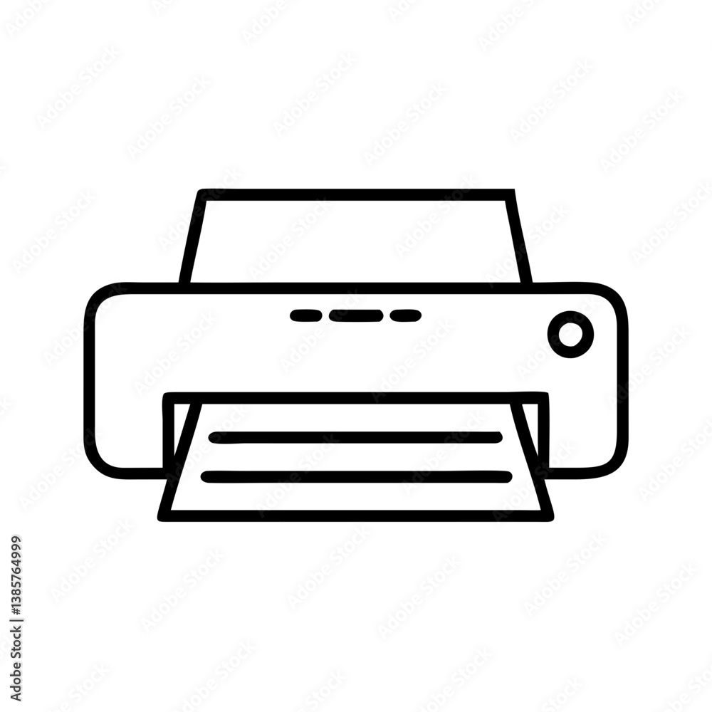 Printer machine vector icon for printing documents and photos in office or home use for business needs Printer machine vector icon for printing documents and photos in office or home use for business needs