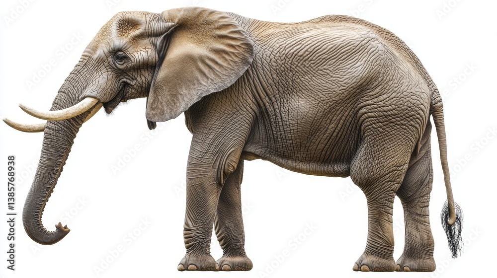 Obraz premium Majestic elephant standing gracefully in natural habitat wildlife photography serengeti plains vibrant environment side view nature conservation