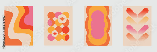 Creative concept of summer bright and juicy cards set. Modern abstract art design with liquid shapes with overlay effect. Templates for celebration, ads, branding, banner, cover, label, poster, sales