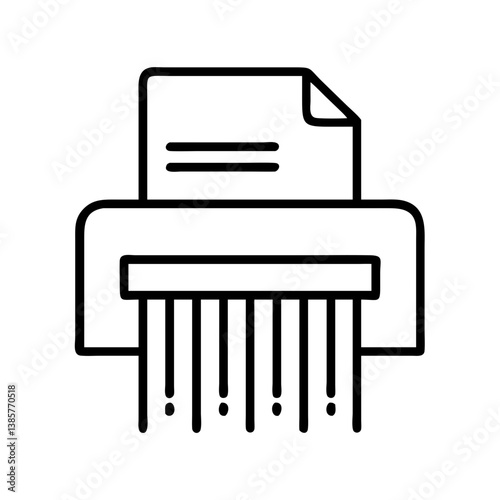 Paper shredder icon for document security and confidential waste disposal vector illustration design concept