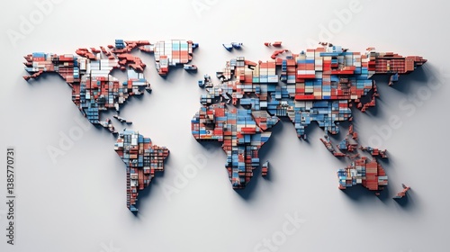 Global trade network visualization world map infographic digital art aerial view economic concept photo