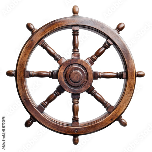 Classic wooden ship wheel nautical decor maritime charm