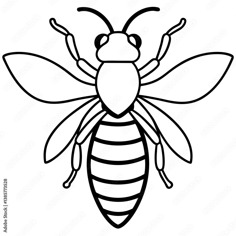 Bee Vector Art Minimalist One-Line Design Bee Vector Art Minimalist One-Line Design