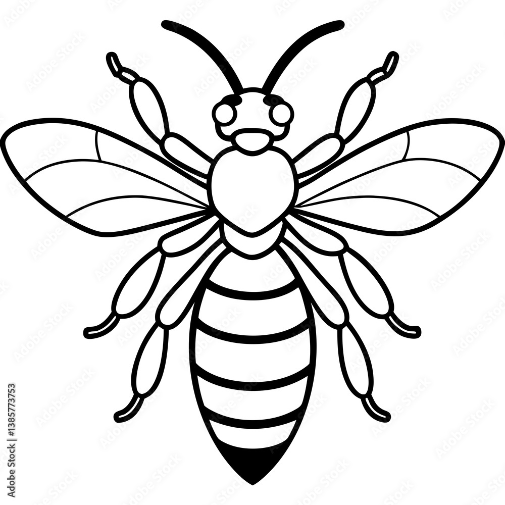 Bee Vector Art Minimalist One-Line Design Bee Vector Art Minimalist One-Line Design