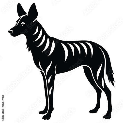 Aardwolf, Abstract Aardwolf Silhouette with Artistic Appeal - Aardwolf Vector - Aardwolf Illustration, Bold and Striking Aardwolf Silhouette for Stickers and Decals - Aardwolf Vector - Aardwolf vector photo