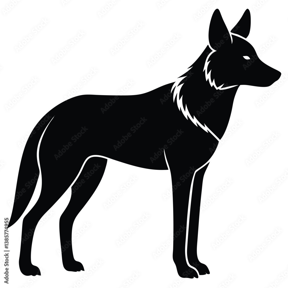 Obraz premium Aardwolf, Abstract Aardwolf Silhouette with Artistic Appeal - Aardwolf Vector - Aardwolf Illustration, Bold and Striking Aardwolf Silhouette for Stickers and Decals - Aardwolf Vector - Aardwolf vector