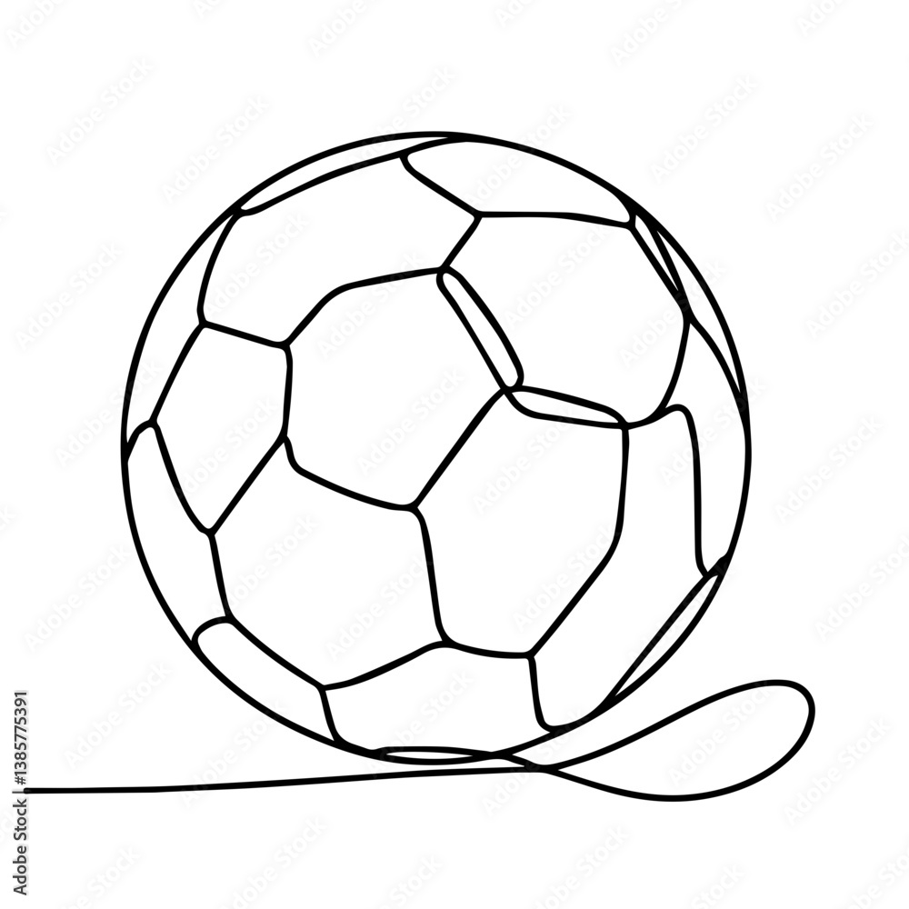 Obraz premium Abstract soccer ball design in black line art style 
