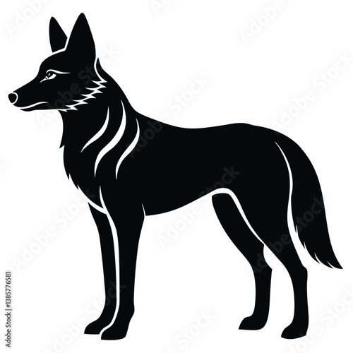 Aardwolf, Abstract Aardwolf Silhouette with Artistic Appeal - Aardwolf Vector - Aardwolf Illustration, Bold and Striking Aardwolf Silhouette for Stickers and Decals - Aardwolf Vector - Aardwolf vector