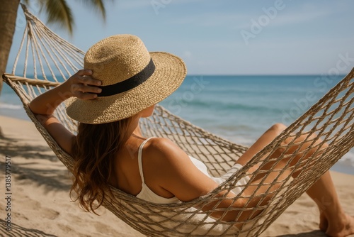 Relaxing Summer Day on a Hammock by the Beach With Ocean Views
