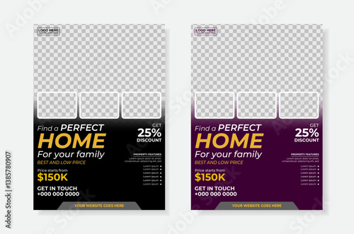 Real estate flyer design template, Real Estate Home Sale Flyer, creative home for sale flyer, color a4 print ready flyer